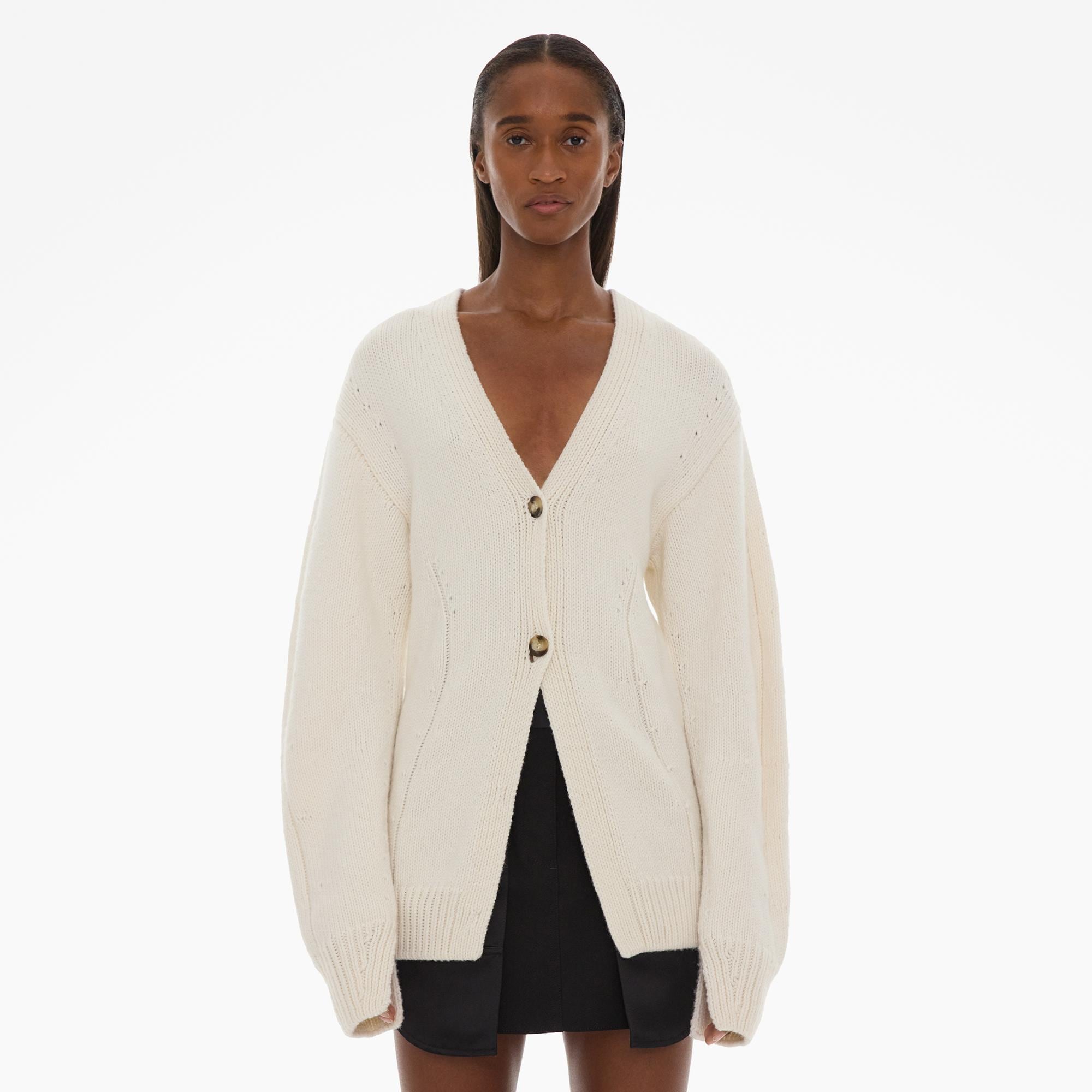 Cardigan Lang Tailored Wool-Blend Helmut