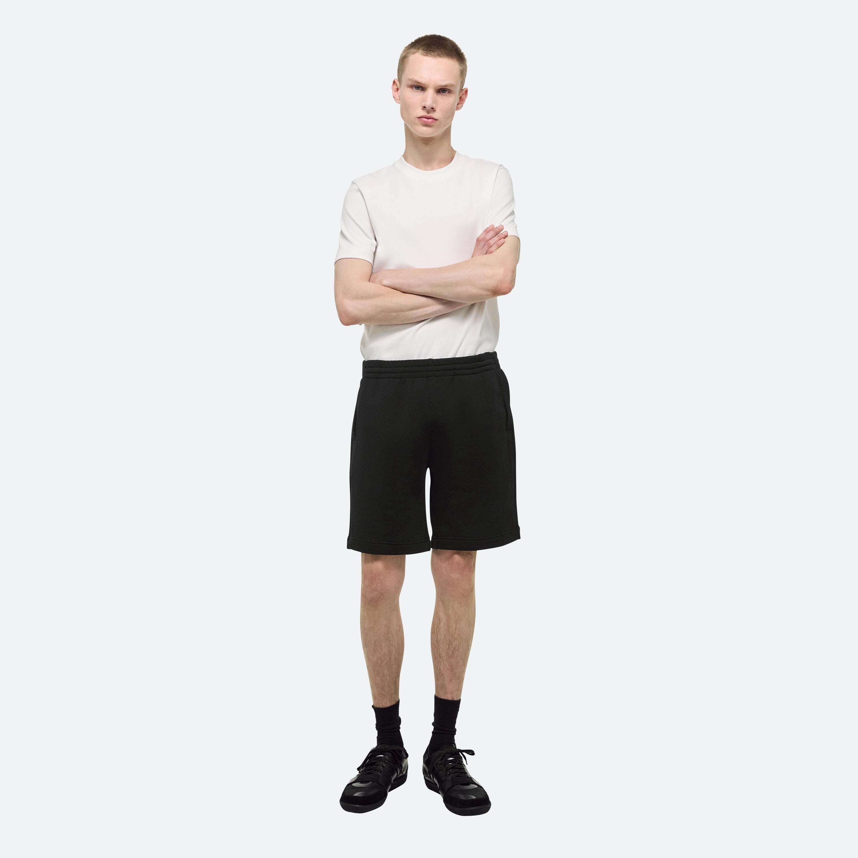 Helmut Lang Cotton Fleece Seatbelt Shorts | HELMUTLANG.COM