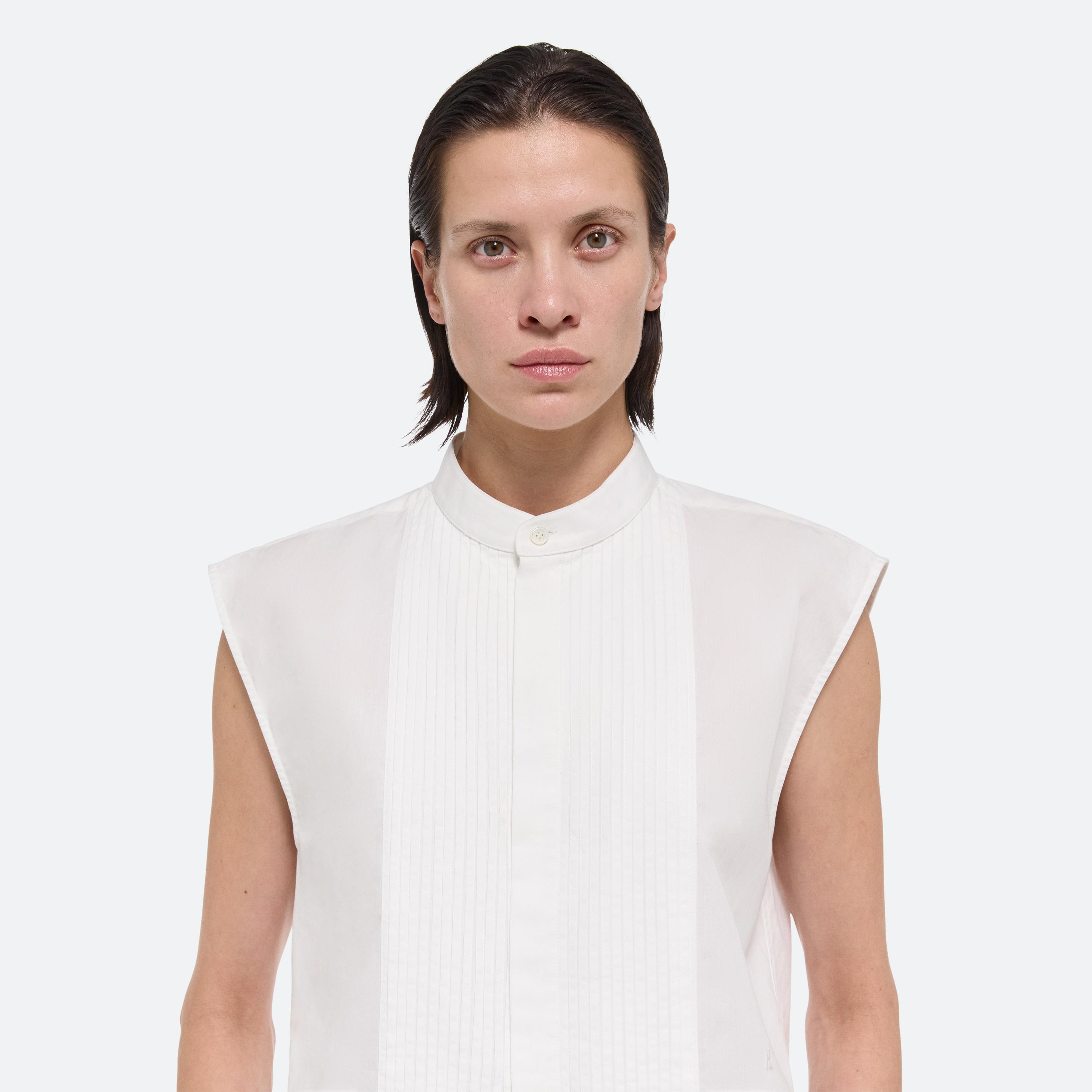 Helmut Lang Sleeveless Tuxedo Shirt