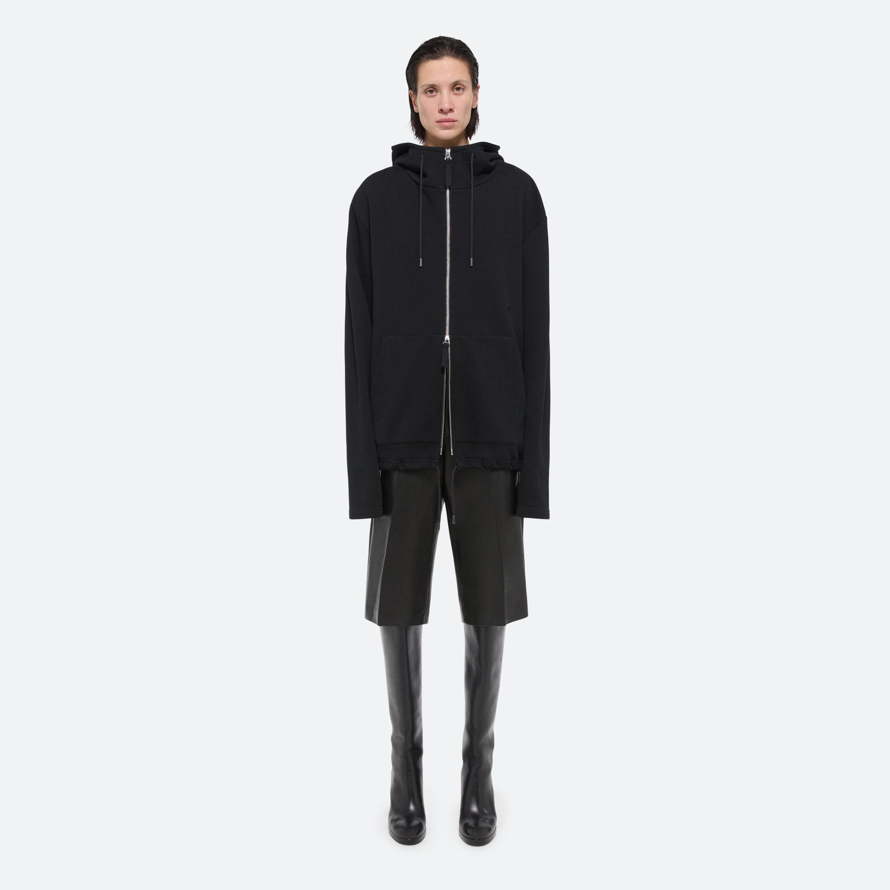 Helmut Lang Cotton Fleece Zip Up Hoodie HELMUTLANG.COM