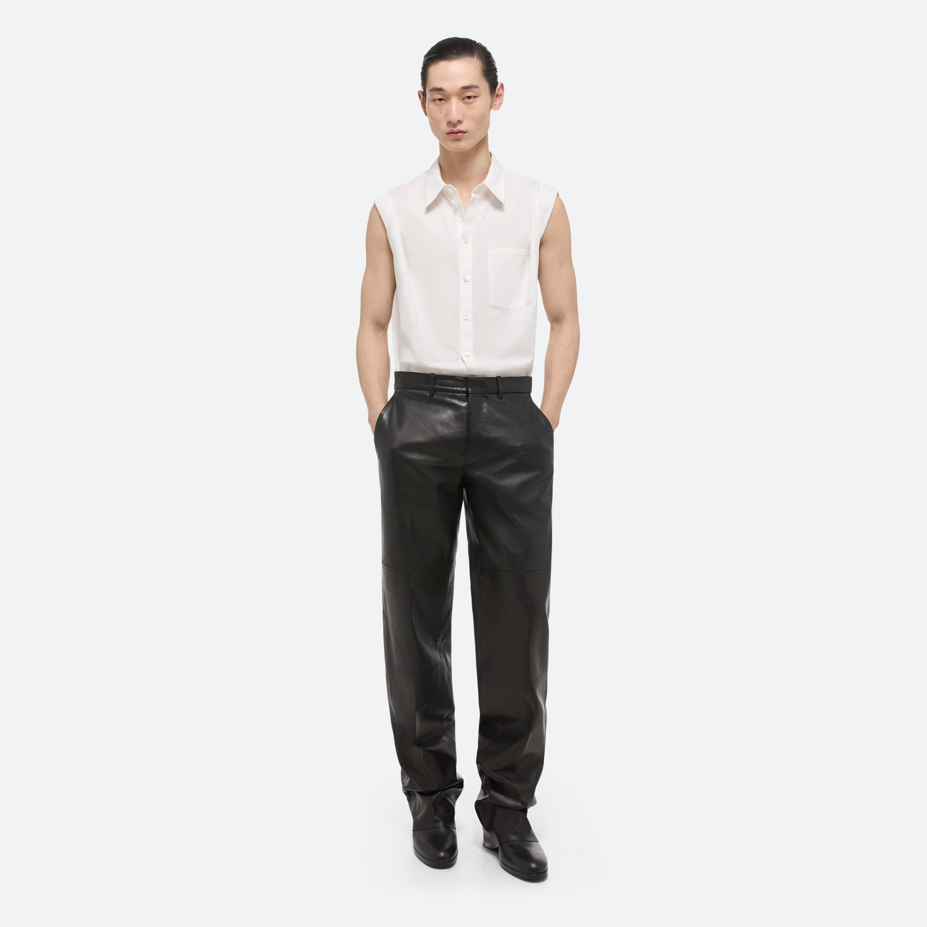 Helmut Lang Mesh Leather Tank Top, $520, Saks Fifth Avenue