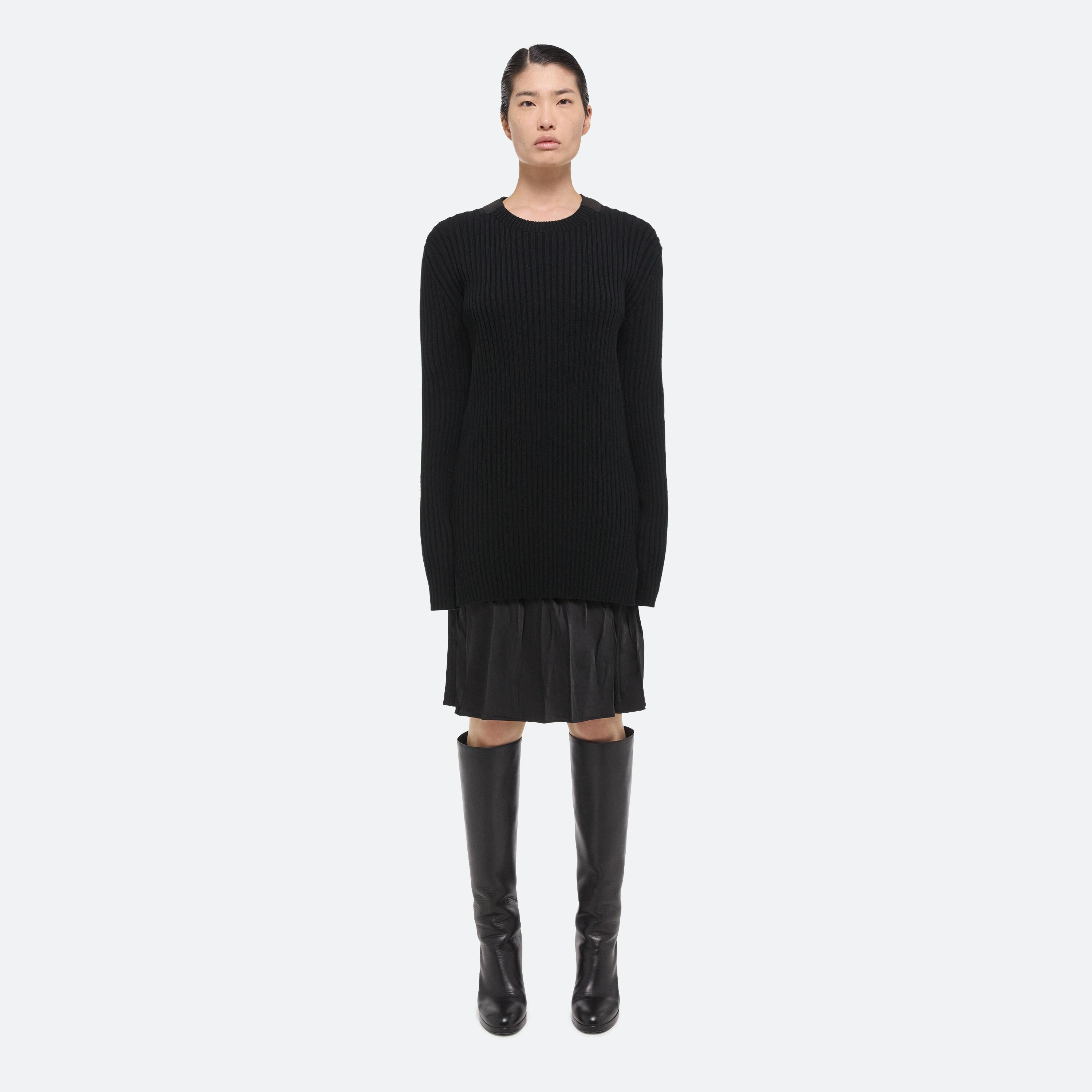 Helmut Lang Black Double Layer Long Sleeve T-Shirt Helmut Lang