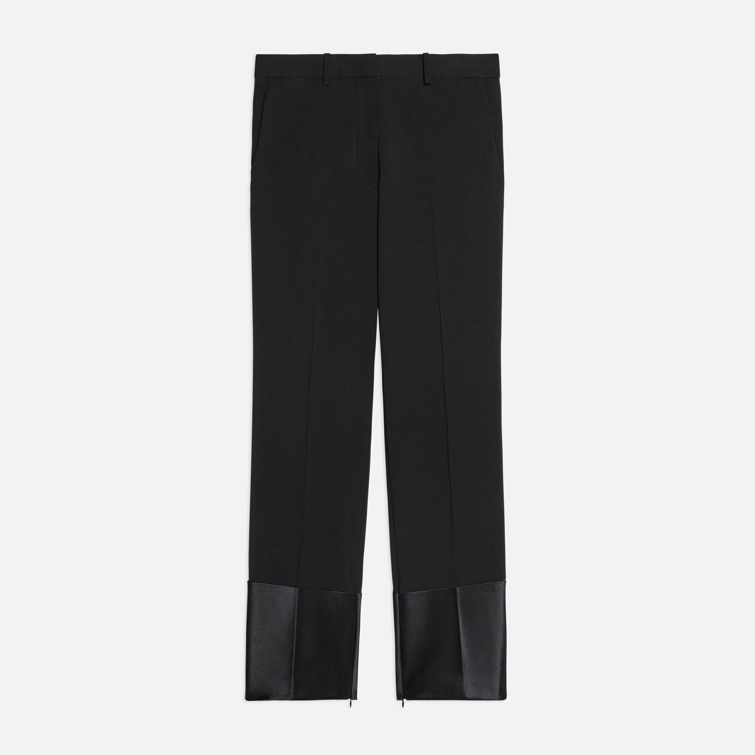 HELMUT LANG Pleated stretch-ponte slim-leg pants