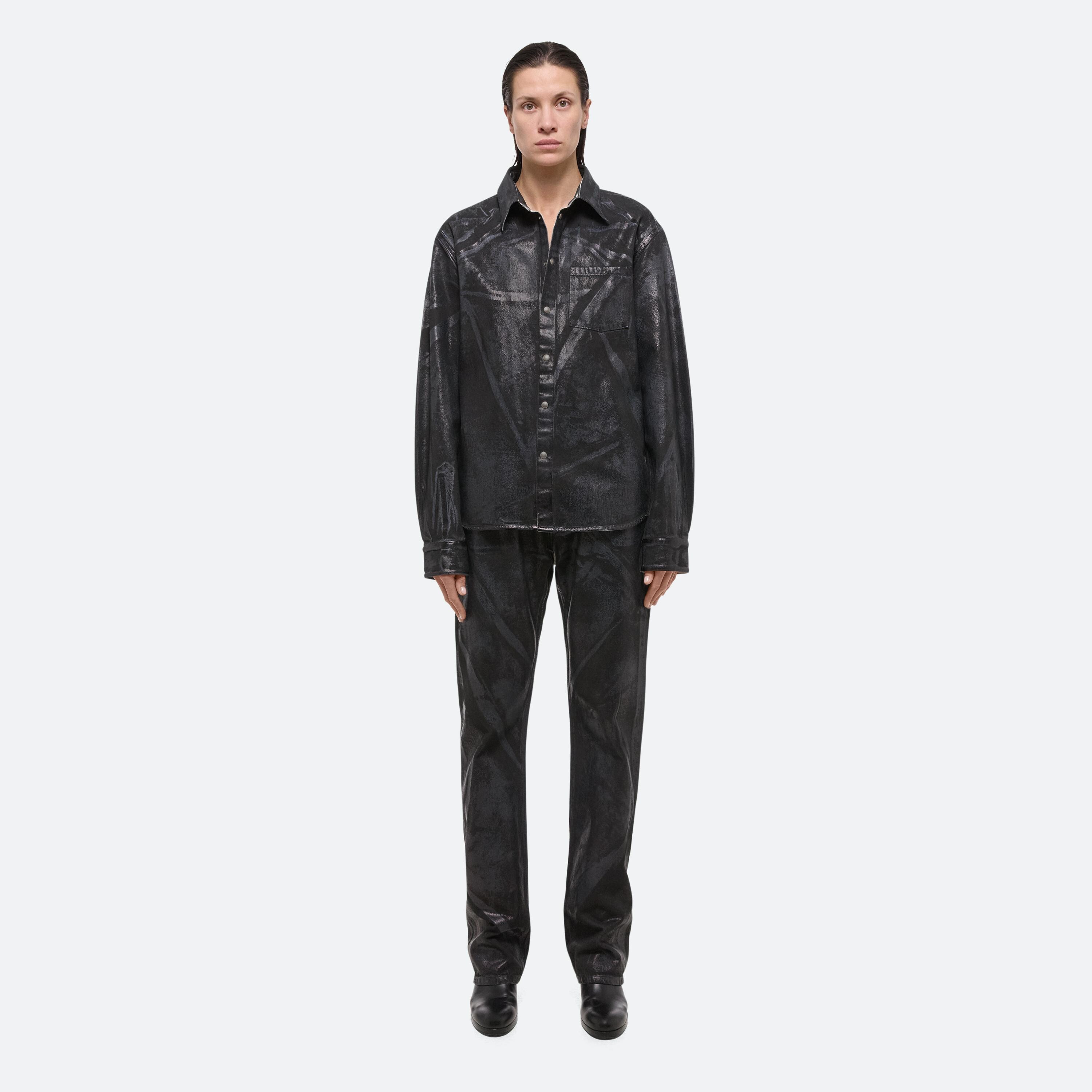 Helmut Lang Foiled Denim Shirt Jacket | HELMUTLANG.COM