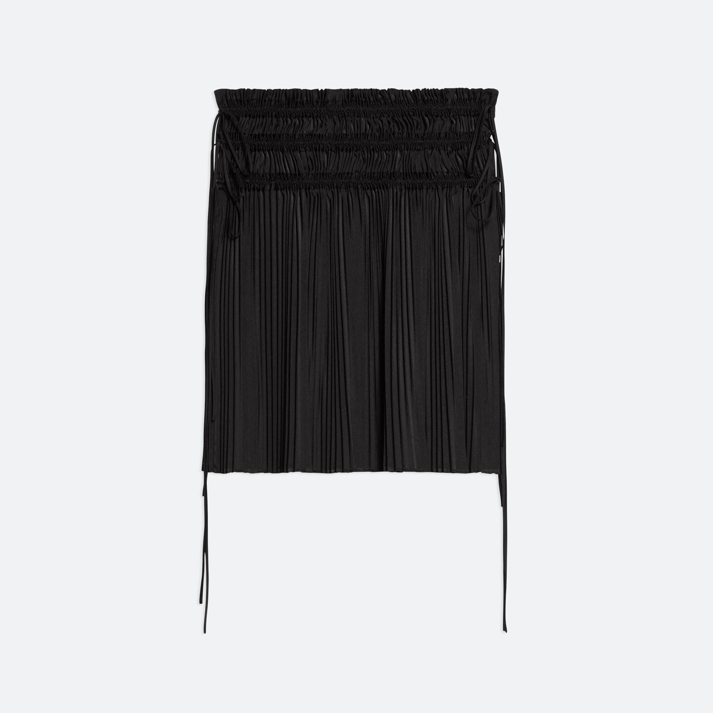 Helmut Lang Pleated Skort in Basalt Black