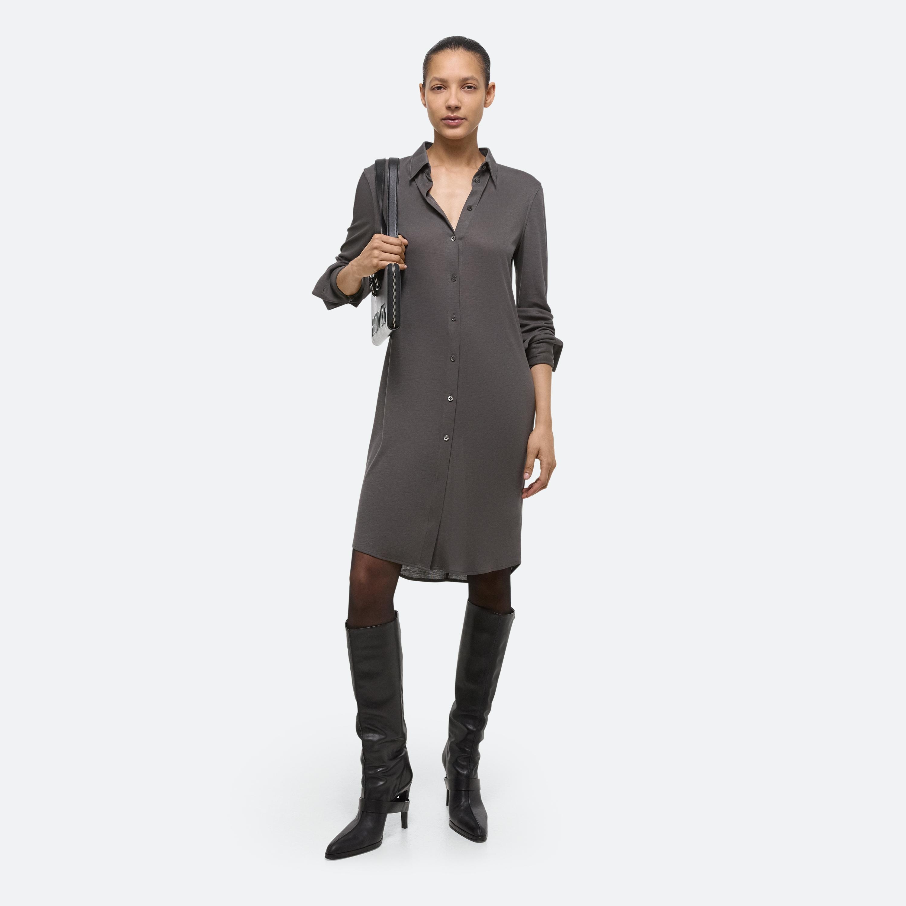 Helmut Lang Ribbed Shirt Dress | HELMUTLANG.COM