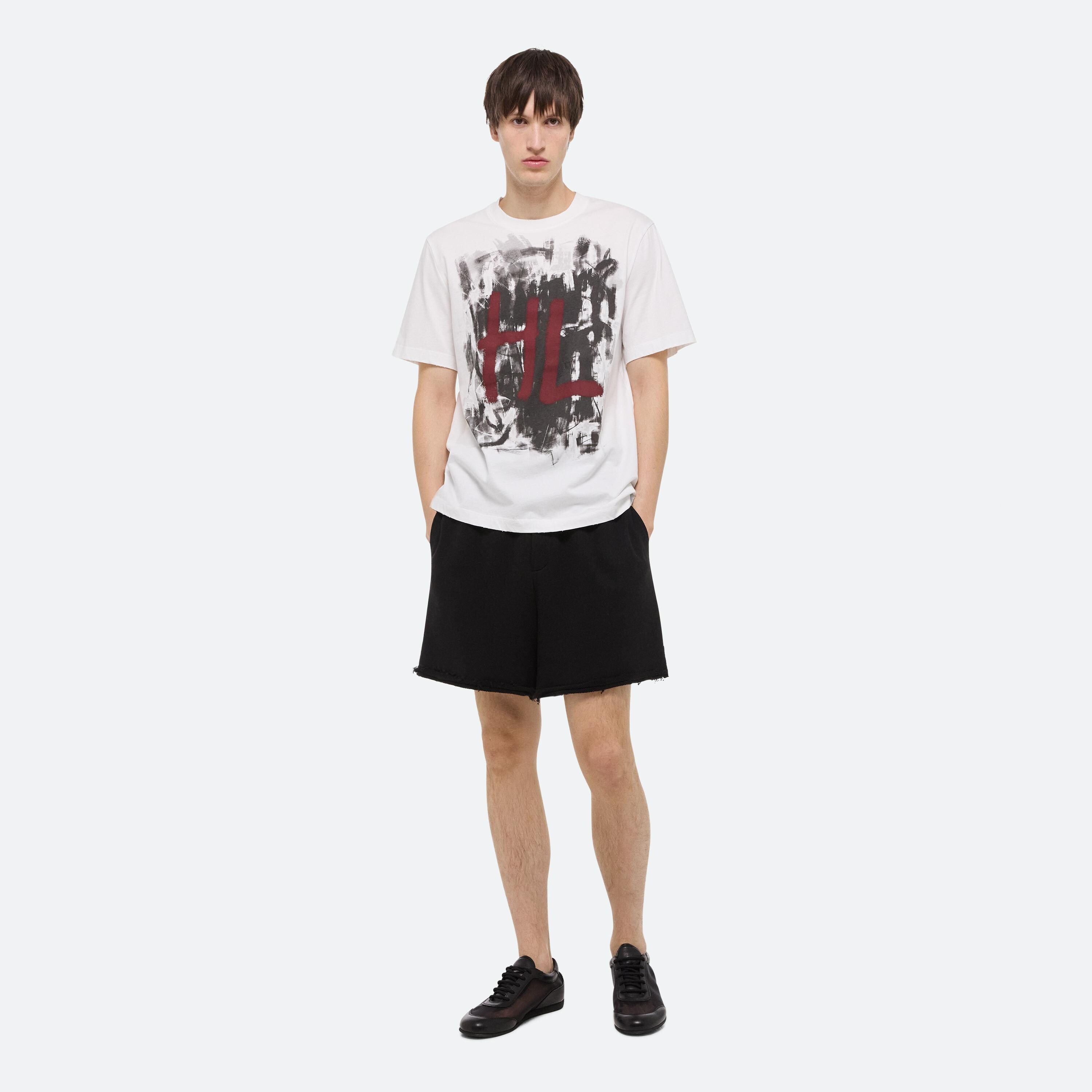 Helmut Lang White Scribble Tee | HELMUTLANG.COM