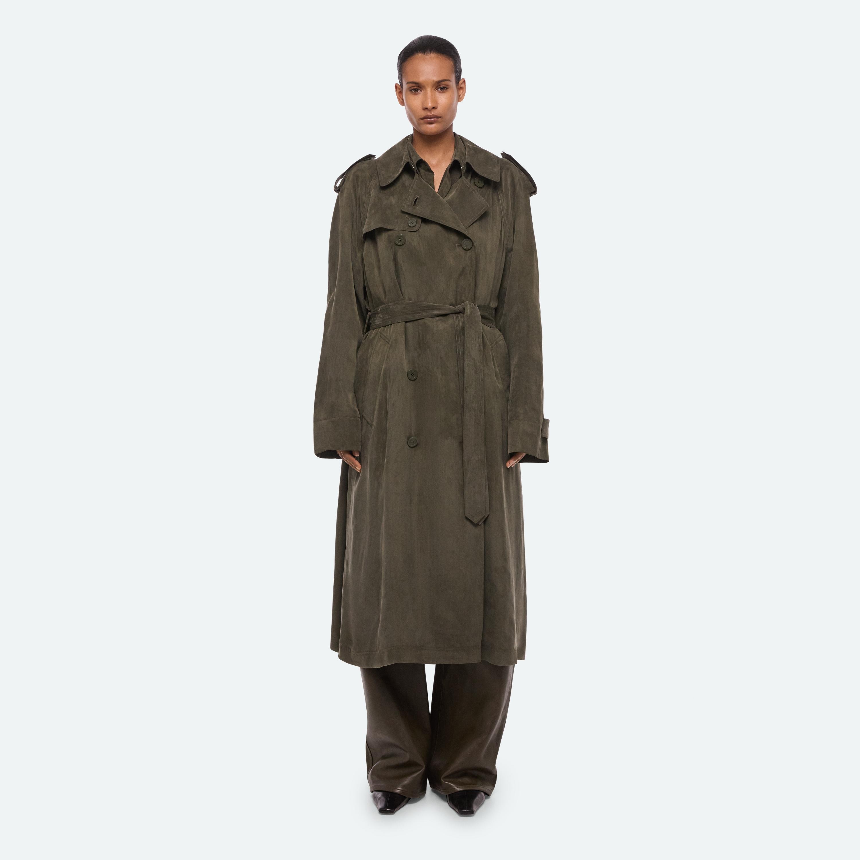Fluid Trench Coat in Sueded Tencel | Women's Trench Coat | HELMUT LANG