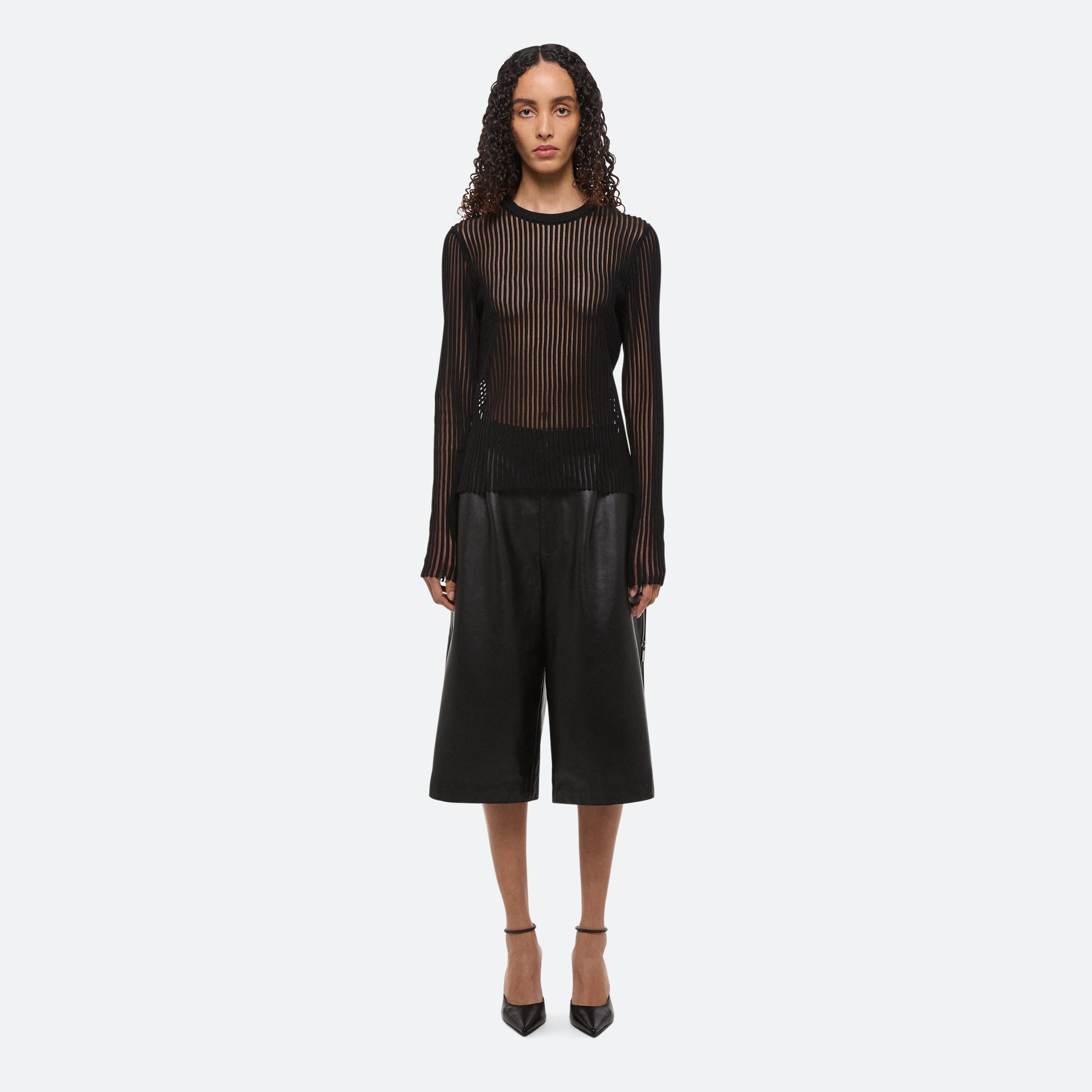 Helmut Lang Spaced Sheer Crewneck | HELMUTLANG.COM