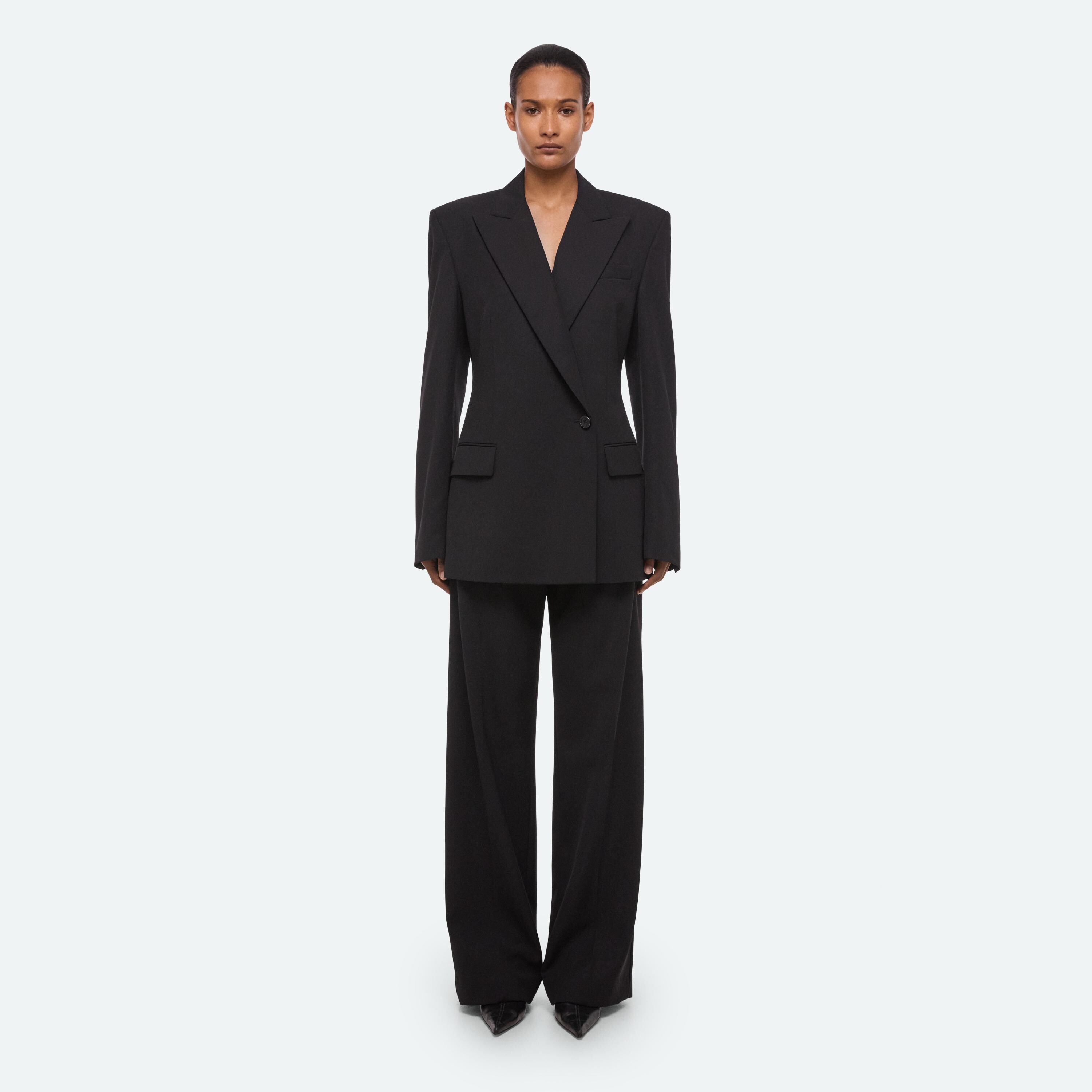 Wardrobe Belted Blazer in Wool Gabardine | Tailored Blazer