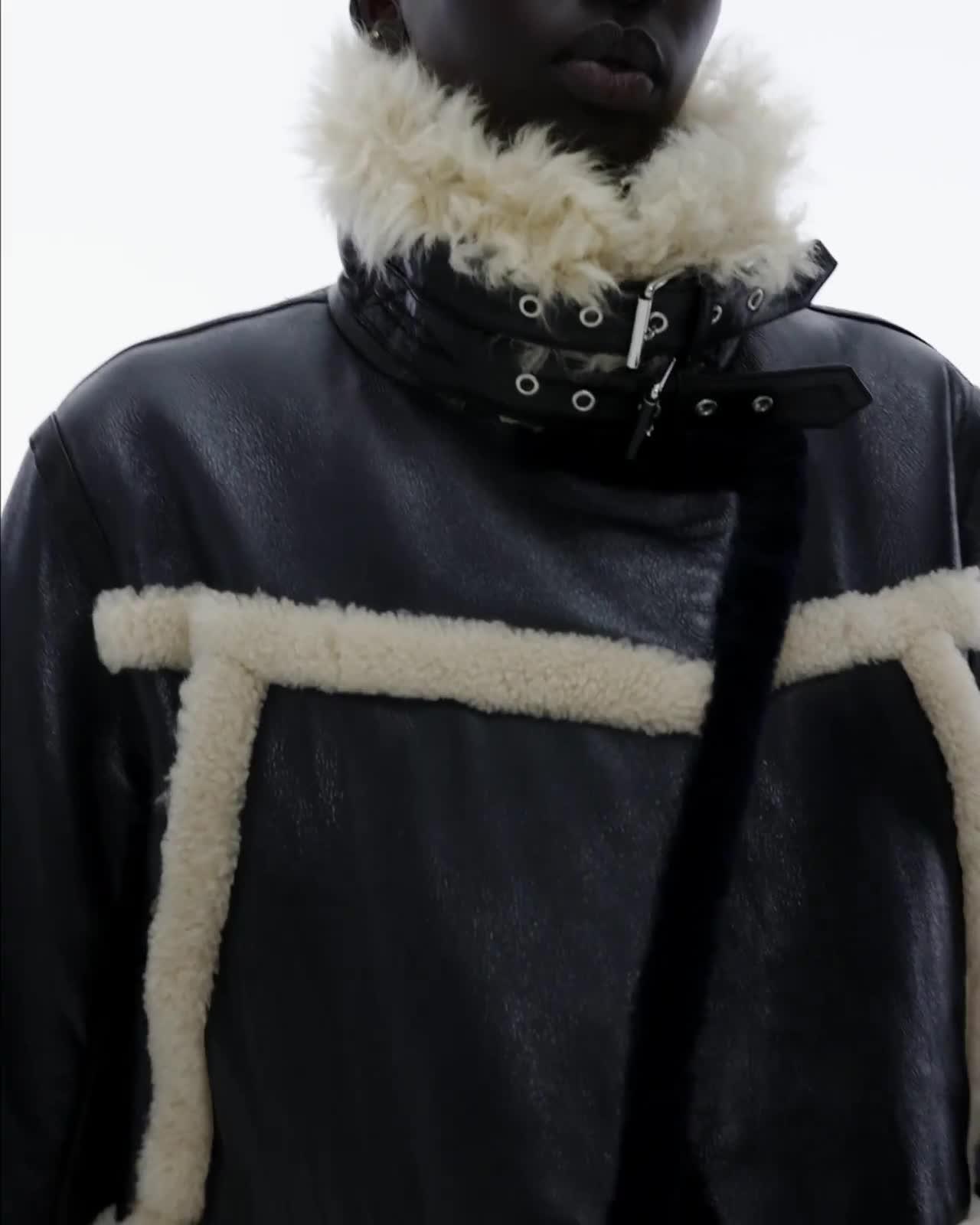 Helmut lang aviator hot sale shearling jacket