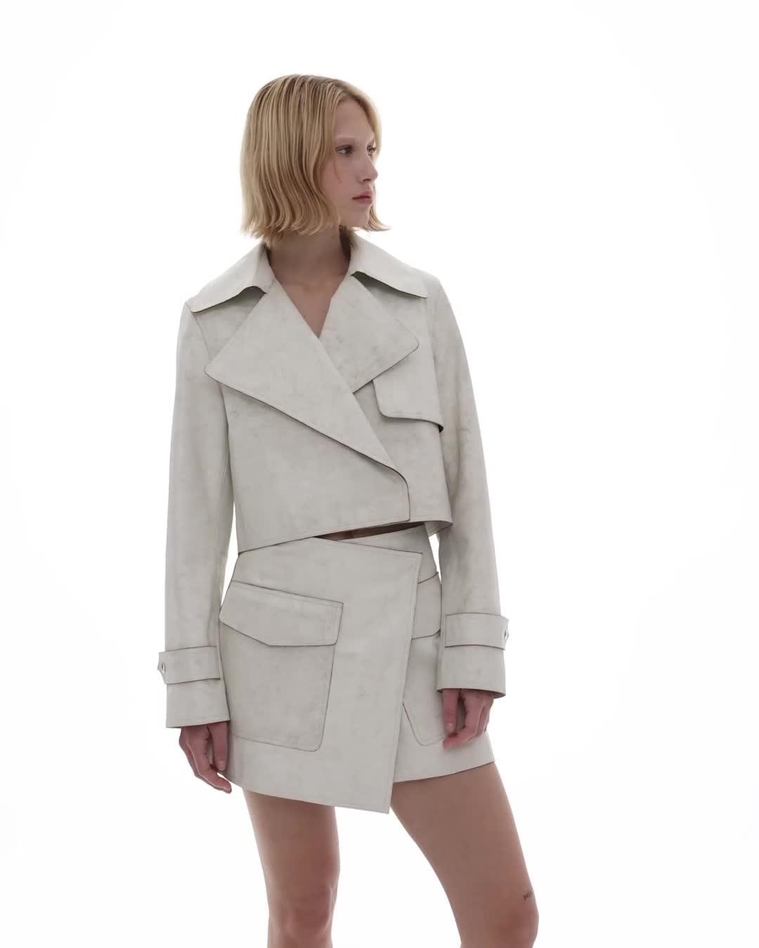Helmut Lang Cropped Leather Trench Jacket | WWW.HELMUTLANG.COM
