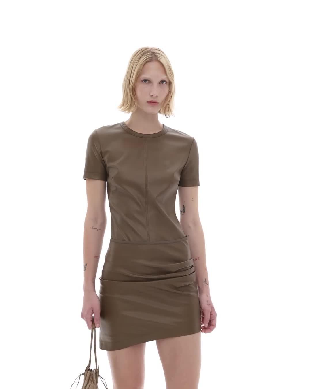 Helmut Lang Faux Leather Mini Skirt | WWW.HELMUTLANG.COM