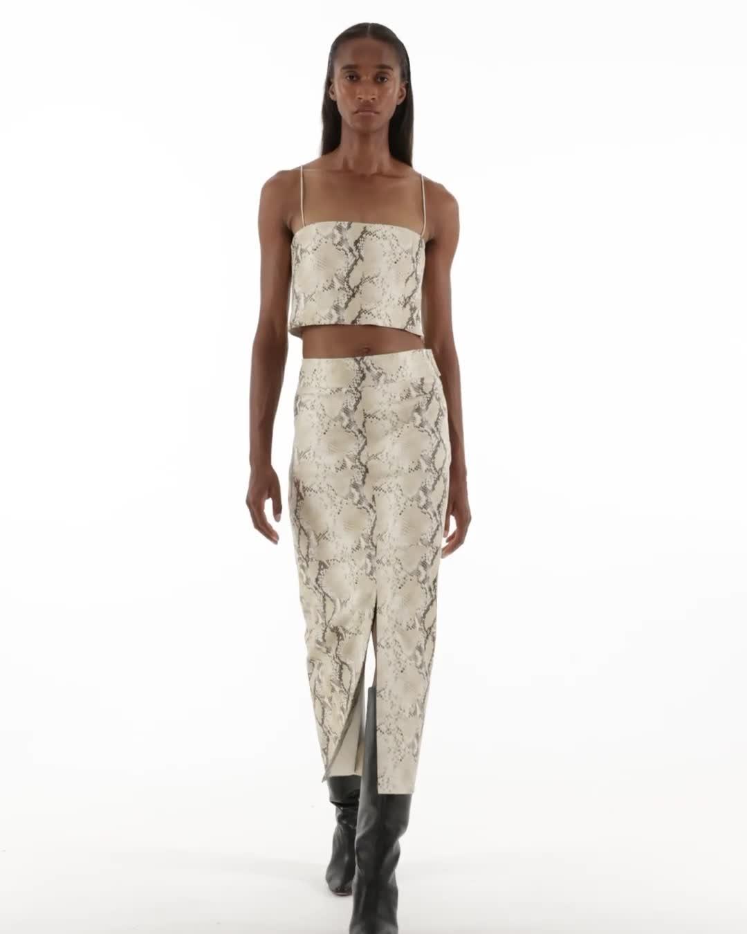 High quality Helmut Lang Top white and snake skin tank size P