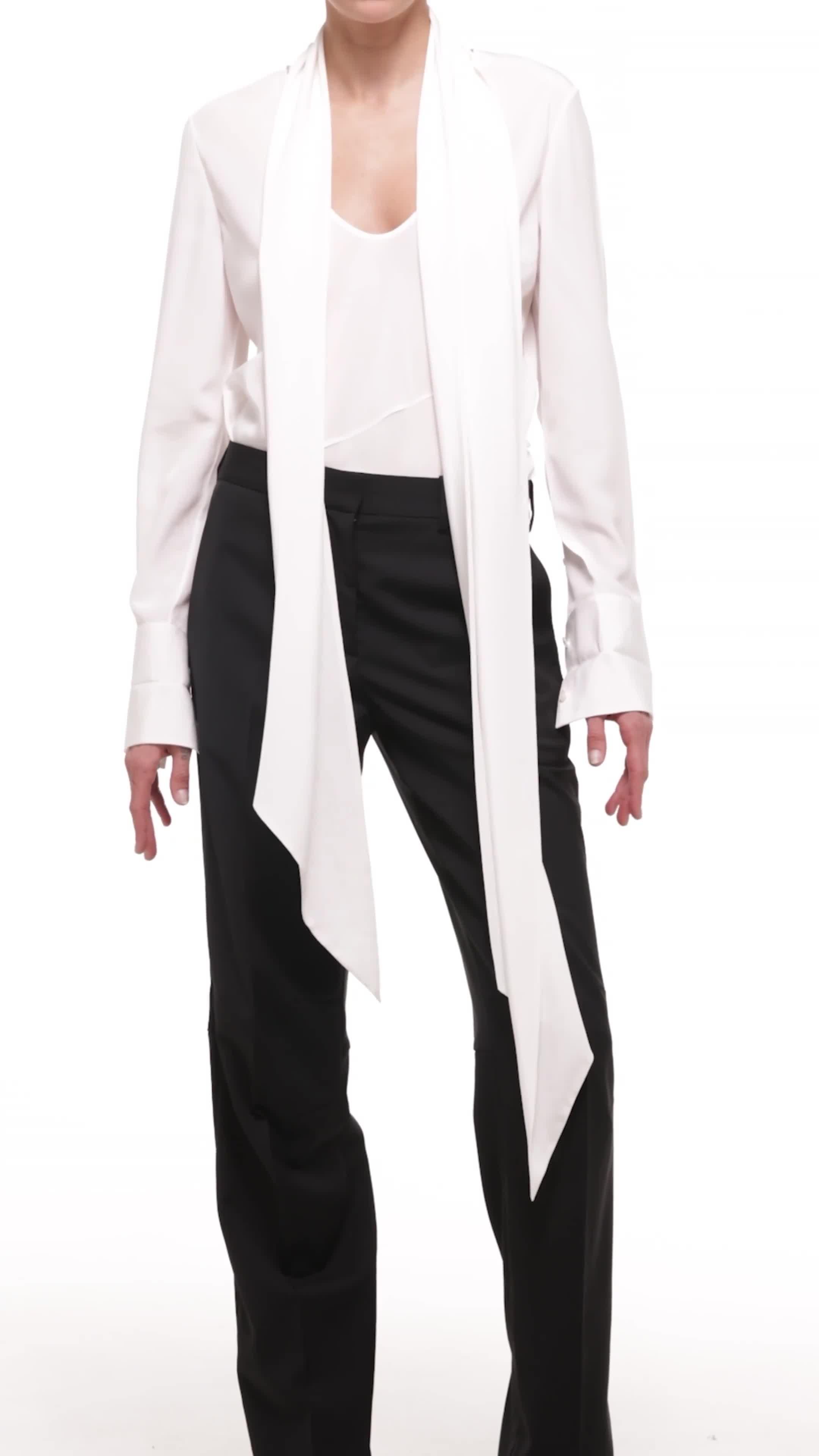 HELMUT LANG ストールボレロ Helmut Lang Scarf Silk Blouse | HELMUTLANG.COM